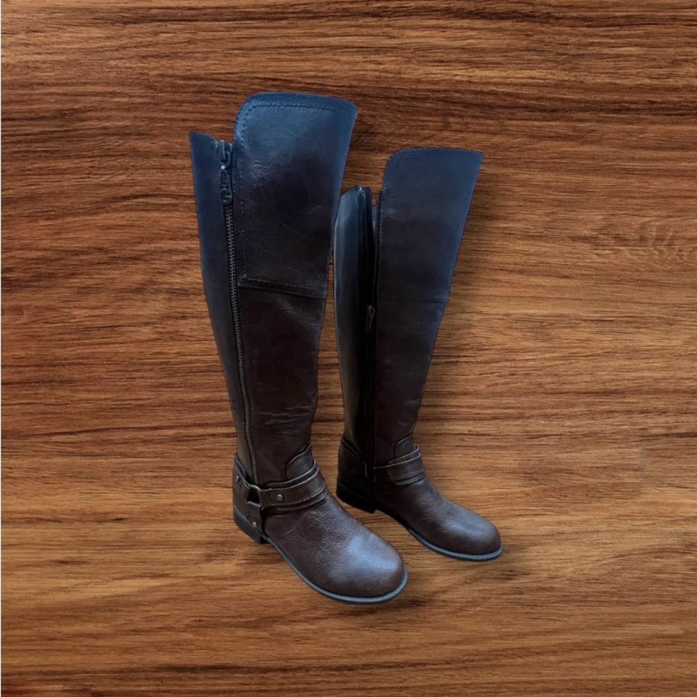 GBG Los Angeles Dark Brown Over the Knee Boots